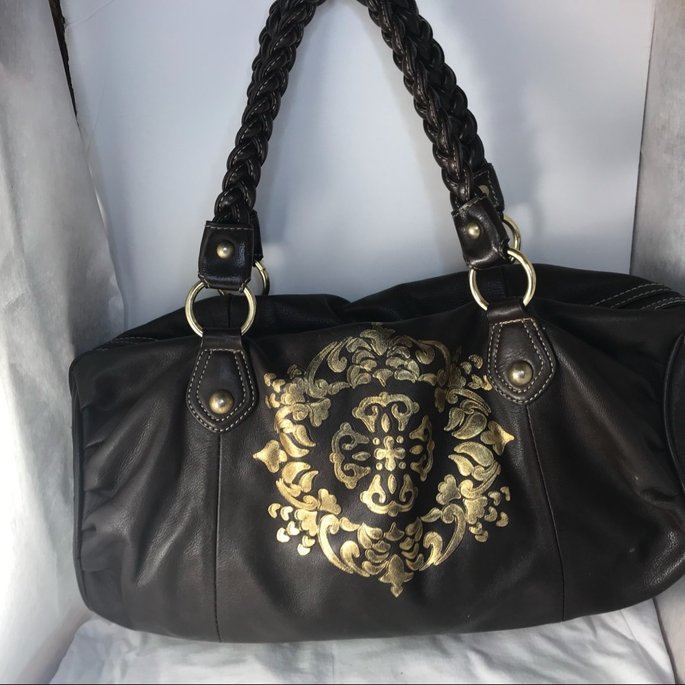 Chocolate brown leather Solina Handbag.